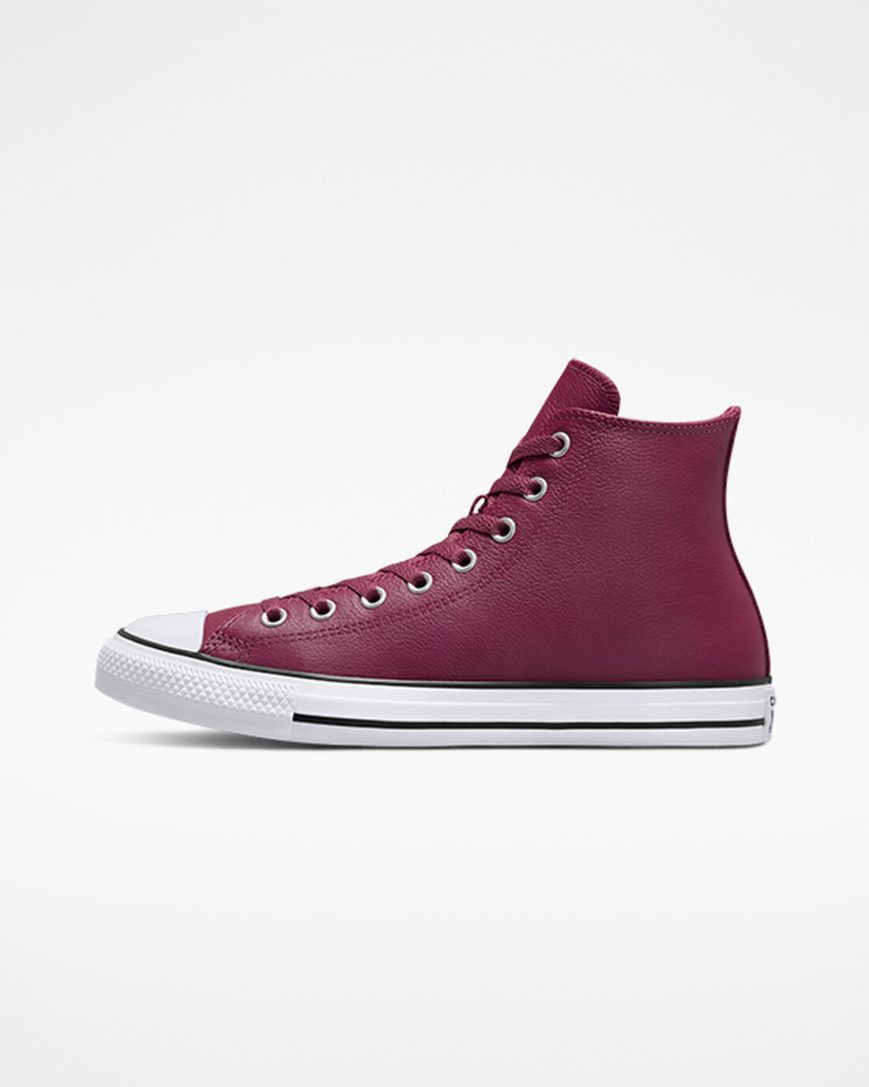 Men's Converse Chuck Taylor All Star Leather High Top Shoes Pink | AU 1569CK